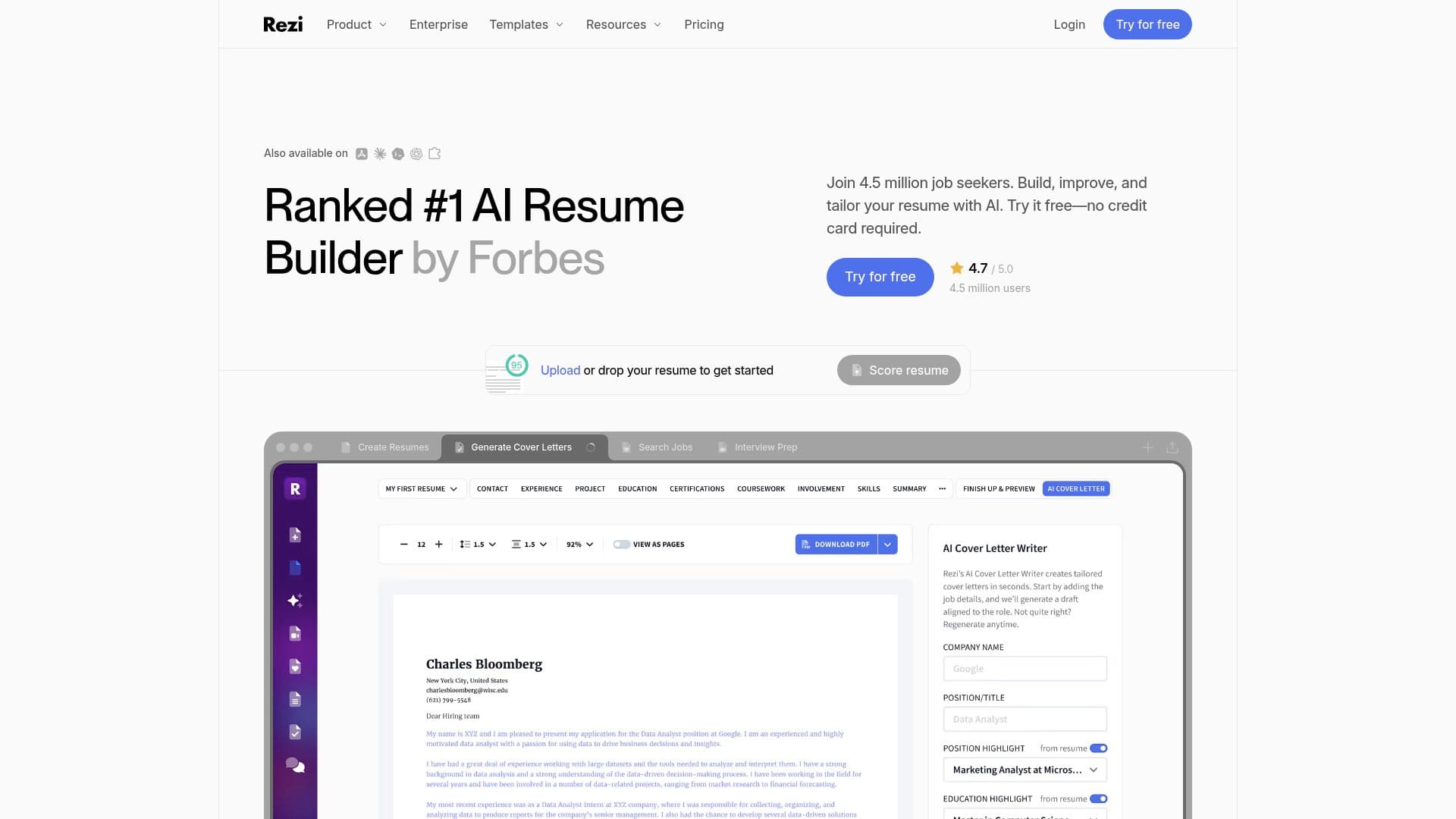 Rezi homepage