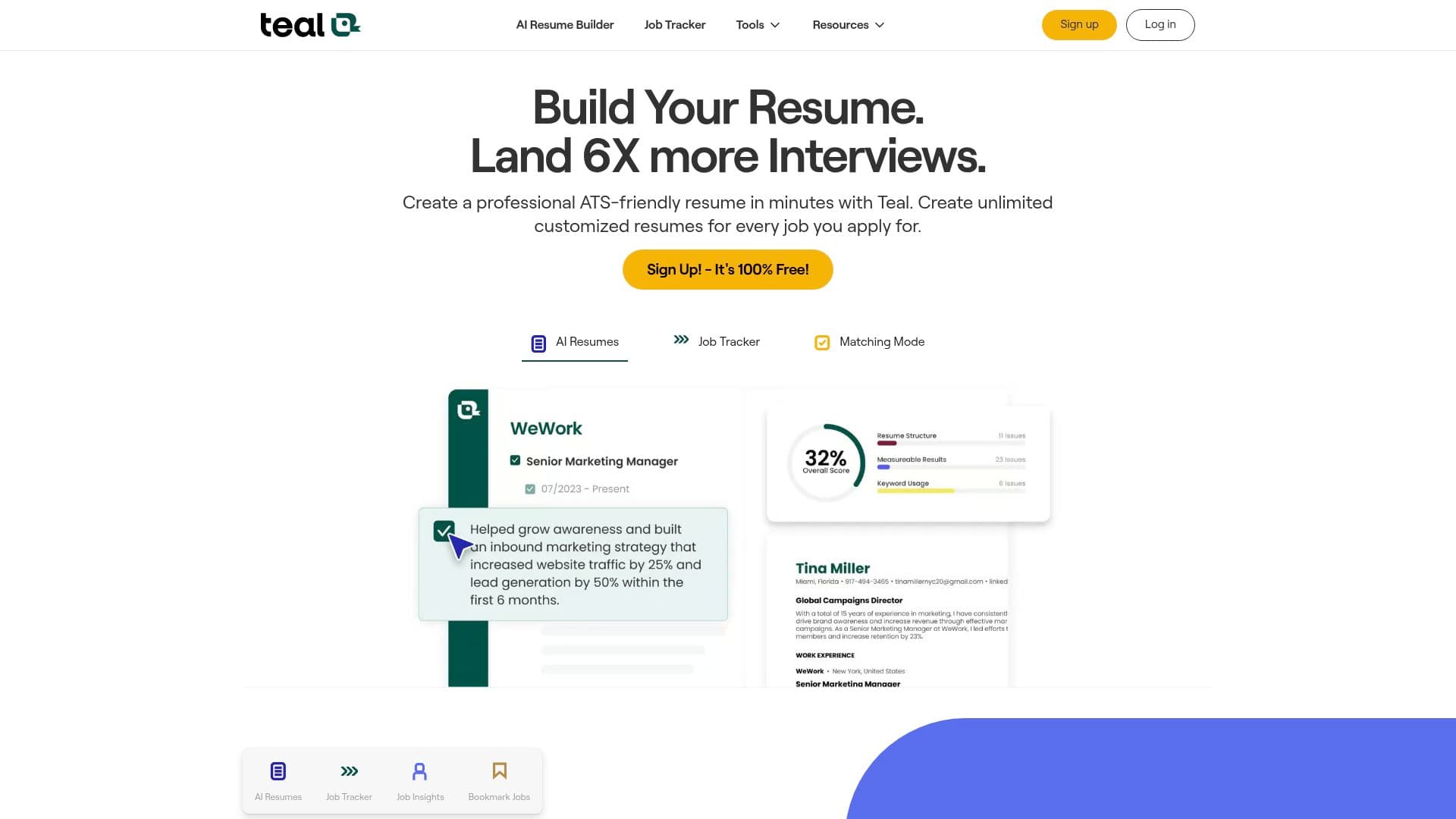 Teal homepage